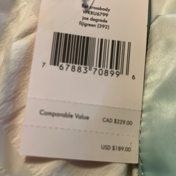 KATE SPADE, sky blue:white hombre colored crossbody W12xH10” - Picture 2 of 6